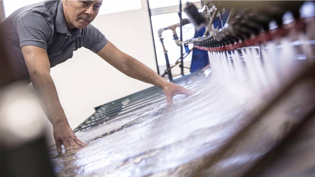 Waschen des Teppichs